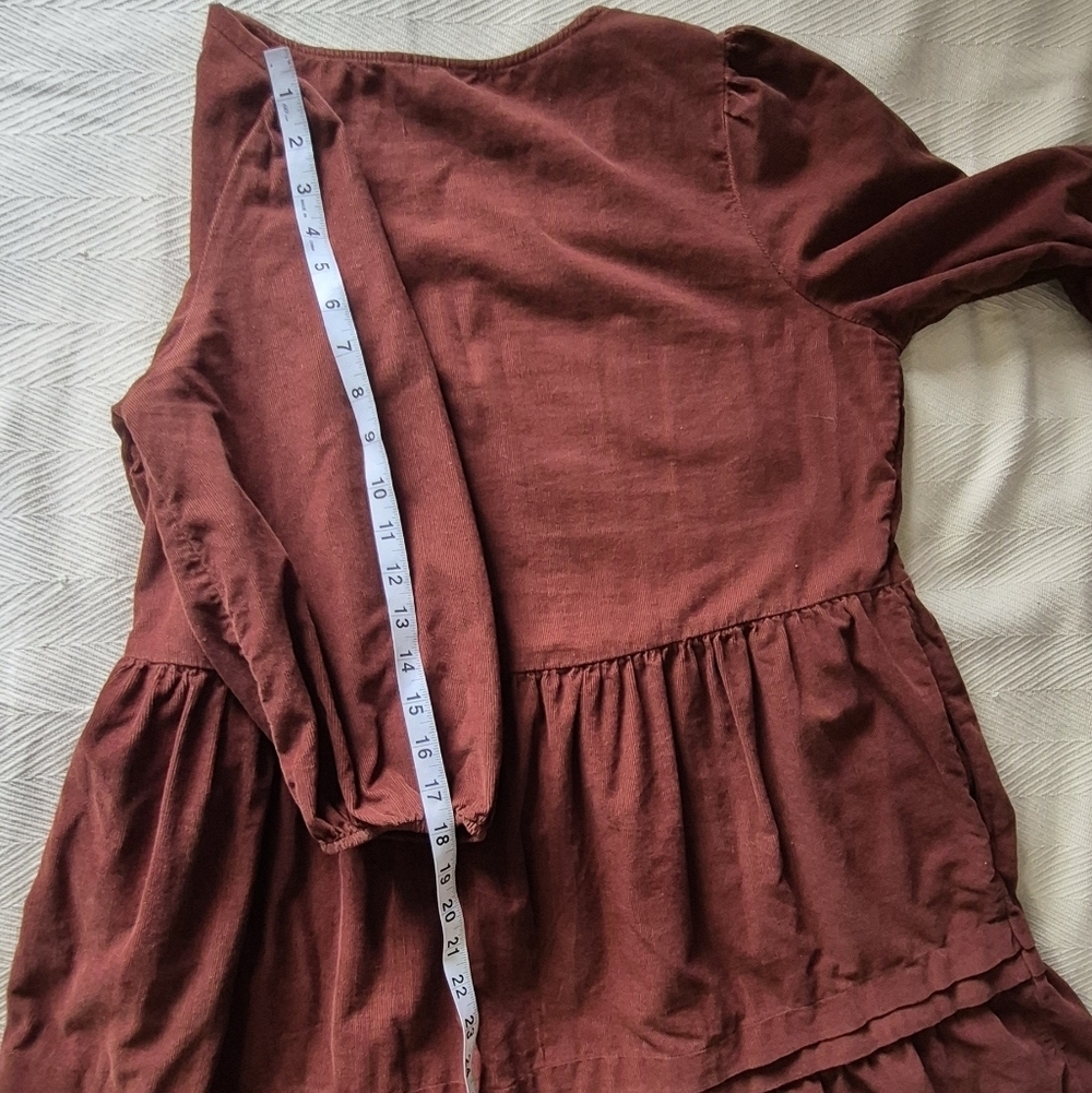 Rust Brown Women's Tiered Dress - Picture 6 of 7